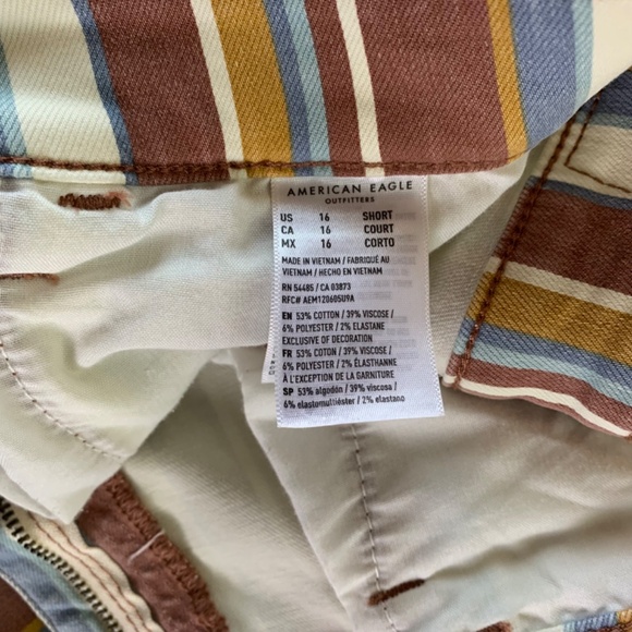 American Eagle Jeans 16 Short Hi-Rise Jegging Skinny Striped Stretchy Hippie - Picture 6 of 10